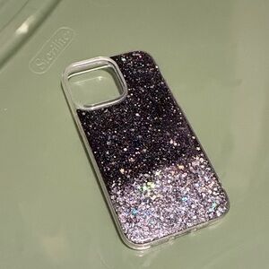 iPhone 14 Pro Max Glitter Black Phone Case